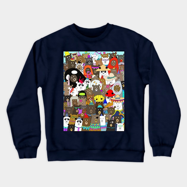 Bears Gone Wild Crewneck Sweatshirt by AmayaBrydon